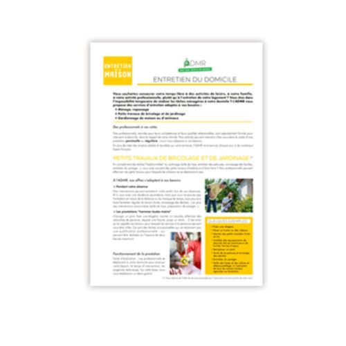 *FASCICULE / FICHE GRAND PUBLIC - ENTRETIEN DU DOMICILE