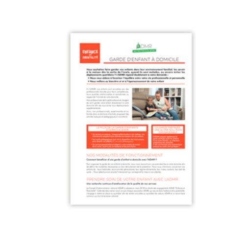 *FASCICULE / FICHE GRAND PUBLIC - GARDE D’ENFANT À DOMICILE